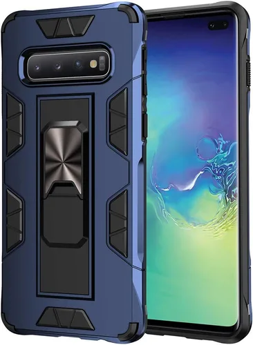 Miniatura 12 de Funda para Samsung Galaxy S10, de grado militar, a prueba de golpes, con soporte de soporte, soporte magnético integrado para montaje en coche