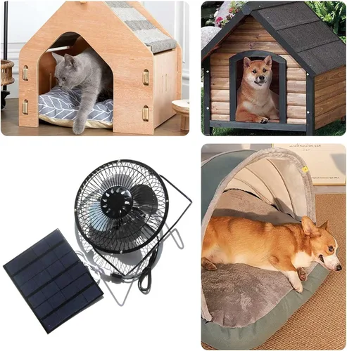 Miniatura 7 de Ventilador de escape solar de 5 W para ventilador de cobertizo, kit de ventilador solar impermeable para gallinero, casas de mascotas y ventanas