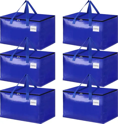 Miniatura 12 de HomeHacks Bolsas de Mudanza Resistentes con Cremalleras Fuertes y Asas, Bolsas de Mudanza Plegables, Contenedores de Almacenamiento para Embalaje