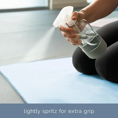 Miniatura 4 de S&T INC. Toalla de esterilla de yoga, toalla de secado rápido, suave y absorbente para gimnasio, pilates y esterilla de yoga caliente, paquete de 2