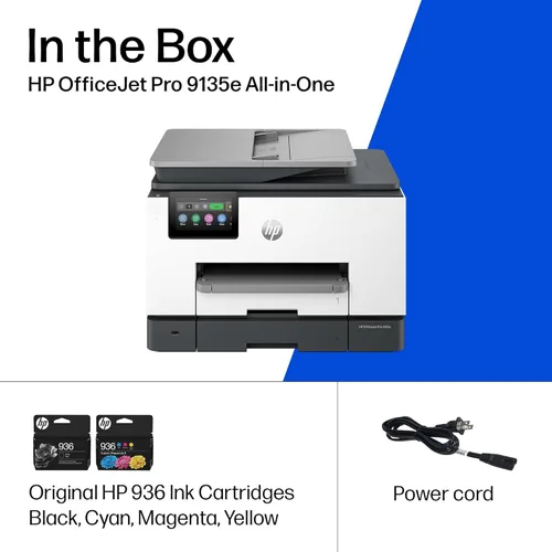 Miniatura 9 de HP OfficeJet Pro 9135e Impresora inalámbrica todo en uno a color por inyección de tinta, imprime, escanea, copia, fax, ADF, impresión a doble cara