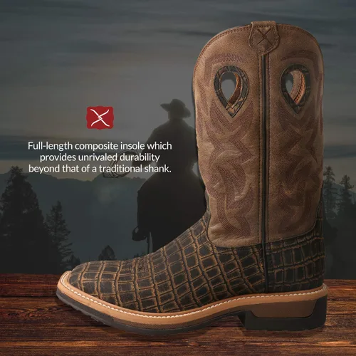 Miniatura 102 de Twisted X Botas Tech X para hombre de 12 pulgadas, botas occidentales casuales para hombre