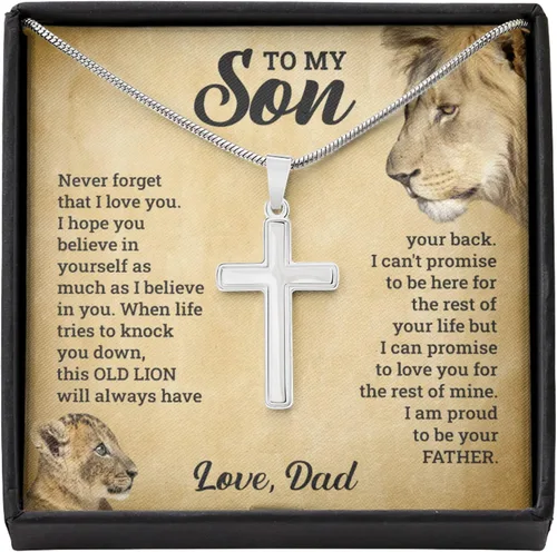 FG Family Gift Mall To My Son From Mom, Son Gifts From Mom and Dad, Mother and Son Necklace, Birthday Gift For My Son Graduation Christmas Faith