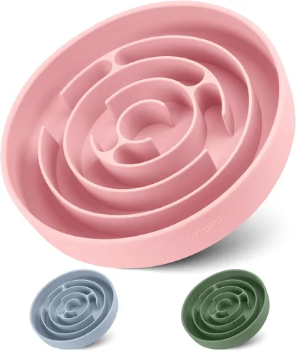 Miniatura 12 de Coomazy Cuencos de Alimentación Lenta para Perros, Cuenco de Silicona para Perros con Ventosas, Alimentador Lento y Diseño Antideslizante, Reductor