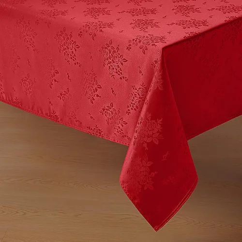 Miniatura 17 de Romanstile Mantel rectangular de jacquard, resistente al agua, elegante, con patrón floral de rosa damasco, mantel decorativo de poliéster lavable