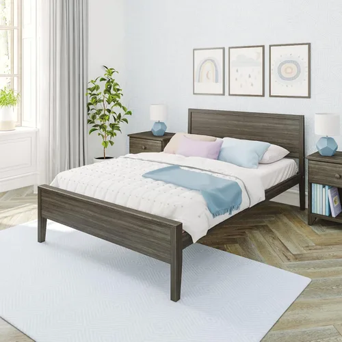 Miniatura 10 de Max & Lily Cama Full, Marco de Cama Full de Madera Maciza con Cabecera de Panel, Cama Full para Niños con Soporte de Listones de Madera, No Necesita