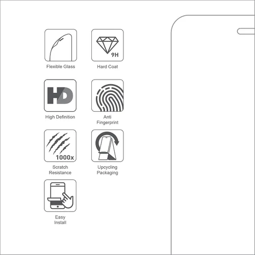 Miniatura 3 de Armor Protector de pantalla de cristal flexible para iPhone 12 Mini, 9H con HD