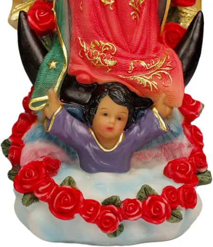 Miniatura 7 de Estatuas de Virgen de Guadalupe de 10 pulgadas, estatua de Virgen María de Guadalupe, estatua grande de resina de Virgencita María Colorido