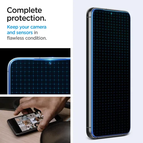 Miniatura 5 de Spigen Protector de pantalla de vidrio templado [Glas.tR EZ Fit] diseñado para Galaxy S23 Plus (2023) [compatible con fundas], paquete de 2 9H