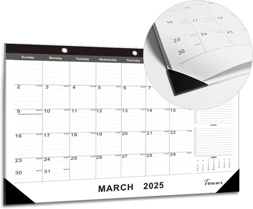 Miniatura 5 de TOWWI Calendario de Escritorio 2025-2026, 17"x12" Calendario Mensual de Escritorio para Hogar, Oficina, Familia con Lista de Tareas Pendientes