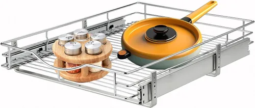 Miniatura 12 de DINDON Organizador de gabinete extraíble (11 pulgadas de ancho x 18 pulgadas de profundidad), cajones extraíbles para armarios de cocina, estantes