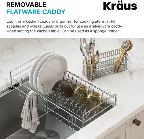 Miniatura 8 de Kraus Colador de acero inoxidable, 17.6 in x 9.7 in x 2.6 in, CS-2