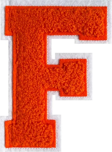 Miniatura 27 de Parche de letras de felpilla naranja de 4.5 pulgadas, alfabeto universitario para planchar y coser para chaquetas, sudaderas, camisetas, jeans