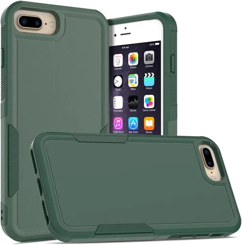 Miniatura 47 de Funda WOGROO para iPhone 8 Plus, iPhone 7 Plus de 5.5 pulgadas, funda protectora para teléfono a prueba de golpes, fuerte y duradera, color negro