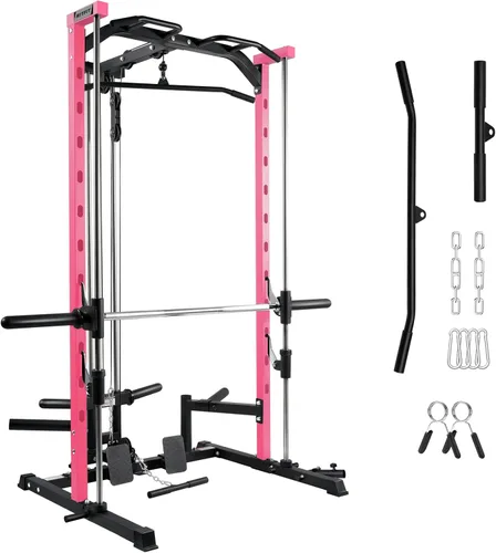 Miniatura 12 de RitFit Smith - Estante de potencia para máquina con sistema LAT-Pull Down, minas terrestres, barra de barra, clavijas de almacenamiento de placas