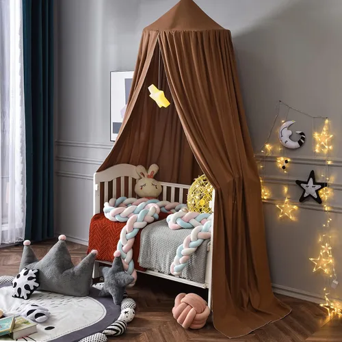 Miniatura 2 de Mengersi Tienda de campaña para niños, cúpula redonda para niños, mosquitera para interiores y exteriores, castillo colgante, decoración de casa