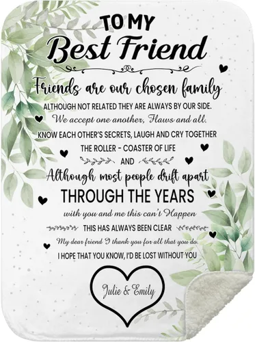 Miniatura 15 de Manta de mejor amiga con nombre personalizable con texto en inglés «To My Bestie I Love You», regalo personalizado de cumpleaños y amistad