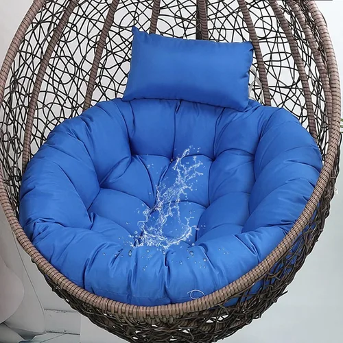Miniatura 16 de Cojín impermeable para silla de huevo, color negro, lavable, con lazos, grueso, grande, para silla de huevo, para exteriores, con almohada