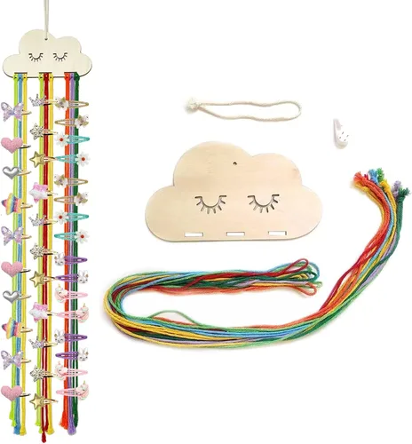 Hiflyer Soporte y organizador de lazo para accesorios para el cabello de niñas, almacenamiento de pinzas para el cabello (arcoíris)