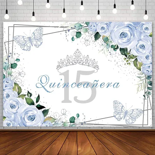 Miniatura 18 de Sendy Telón de fondo de quinceañera de 7 x 5 pies con membrillo de 15 años, suministros de decoración de fiesta de cumpleaños para niña, princesa