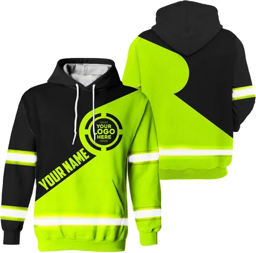 Miniatura 41 de Empresa, Equipo Uniforme Camisa de Alta Visibilidad para Hombres Camisa de Seguridad Logotipo Personalizado Nombre con Cintas Reflectantes AMZ02