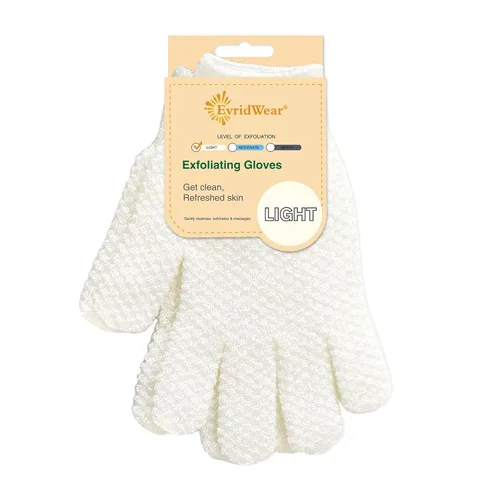 Miniatura 7 de Evridwear - Guantes exfoliantes de baño de doble textura para ducha, spa, masaje y exfoliantes corporales, elimina las células muertas de la piel