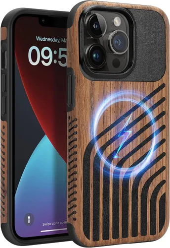 Miniatura 31 de Funda magnética ZZDZZ compatible con iPhone 14 Plus [Compatible con Magsafe] Diseño de cuero premium TPU híbrido a prueba de golpes (Negro)
