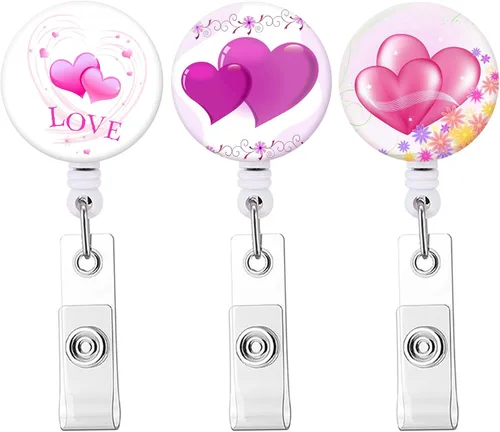 Miniatura 21 de Carrete retráctil para insignias, carretes de insignia de enfermera con clip de cocodrilo, clip decorativo con nombre en portatarjetas de Paquete