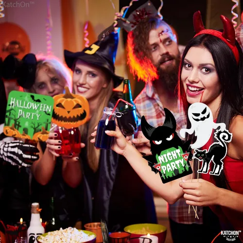 Miniatura 8 de KatchOn, Juego de accesorios de Halloween, paquete de 35 Accesorio de cabina de fotos del Día de los Muertos para decoraciones de fiesta mexicana