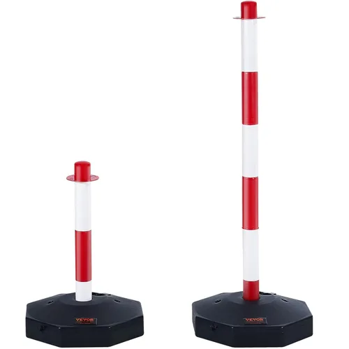 Miniatura 9 de VEVOR Conos de Poste Delineador de Tráfico Ajustables, Paquete de 4, Barrera Delineadora de Seguridad de Tráfico con Base Rellenable Cadena de 8