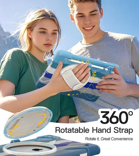 Miniatura 5 de BRAECN Funda para iPad de 9ª/8ª/7ª Generación, Funda Resistente a Prueba de Golpes con Protector de Pantalla, Soporte para Lápiz, Soporte para Tapa