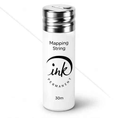 Cadena de mapeo de cejas blanca preentintada de Ink Permanent [Botellas de 30 m - 100 pies] Cadena preentintada para maquillaje permanente y