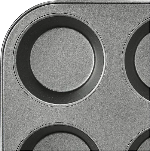 Miniatura 6 de Amazon Basics Molde redondo antiadherente para hornear muffins, 12 tazas, juego de 2, gris, 13.9 x 10.55 x 1.22 pulgadas