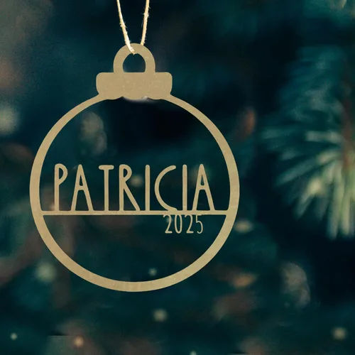 Miniatura 2 de Amelia Jane - Adornos personalizados (individual; 4 pulgadas) – Diseño tradicional personalizable 2025 adornos con nombre blanco, plateado, dorado