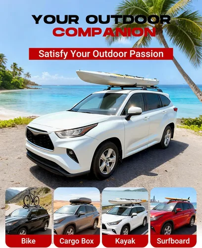 Miniatura 6 de HEKA Barras Transversales con Candado para Techo, Compatibles con Toyota Highlander 2020-2026 L & LE & Hybrid LE & Hybrid LE Nightshade