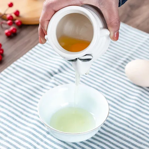 Miniatura 6 de Divertido separador de huevos de cocina, taza separadora de huevo de cerámica de dibujos animados y yema, apto para lavavajillas, regalo creativo