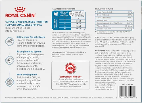 Miniatura 2 de Royal Canin Size Health Nutrition Cachorro X-Small Rebanadas Delgadas en Salsa Alimento para Perros, 3 oz (Paquete de 12)