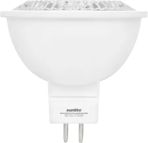 Miniatura 11 de Sunlite Foco reflector LED MR16, 7 vatios (equivalente a 50 W) 12 V, 500 LM, 90 CRI, base bi-pin GU5.3, regulable, compatible con T20, listado UL