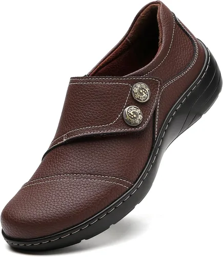 Mocasines Penny y zapatos sin cordones para mujer, zapatos planos de cuero para conducir, cómodos zapatos de trabajo para caminar
