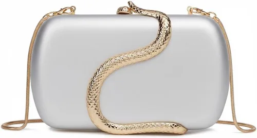 Miniatura 14 de Bolso de mano de piel sintética desmontable con cadena cruzada, bolso de noche, bolso de mano para mujer, formal, boda, fiesta, baile de graduación