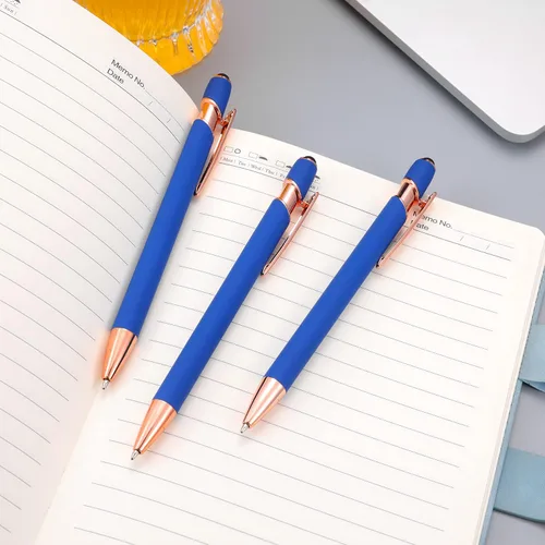 Miniatura 7 de 12 PCS Bolígrafos 2 en 1 con Punta Stylus, Bolígrafo de Metal con Tinta Negra de 1.0 mm, Stylus para Pantallas Táctiles (Oro Rosa y Azul Claro)