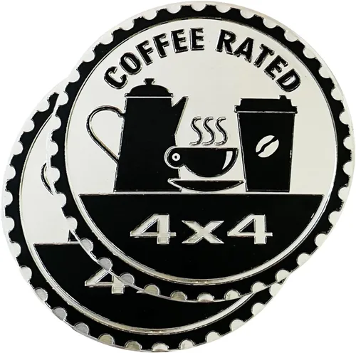 Miniatura 23 de 2 piezas de emblema de coche Boobie Rated, emblema automotriz metálico 4 x 4, emblemas de coche redondos de metal 3D, pegatinas de emblema de coche