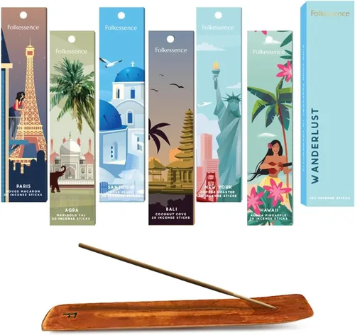Miniatura 12 de Folkessence - Juego de 6 varillas de incienso (120 varillas), incienso Nature's Whisper para aromaterapia, meditación y fragancia para el hogar