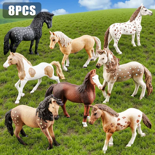 Miniatura 2 de 8 figuras de caballo grandes de 6 pulgadas, juguetes de animales para niños, figuras de animales de granja de plástico realistas, juguetes