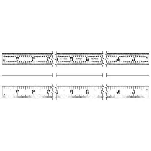 Miniatura 15 de Starrett Regla de acero totalmente flexible con acabado cromado satinado, lectura rápida y graduación en pulgadas, graduación 3R, 6 pulgadas