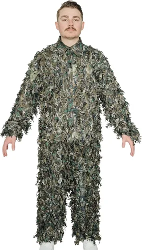 Miniatura 11 de QuikCamo Mossy Oak 3D Leafy Camo Ghillie Suit - Breathable Quiet Mesh, Snaps and Zippered Pockets for Turkey Hunting