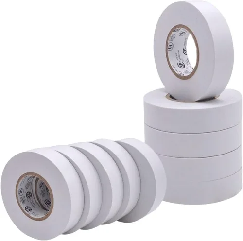 WOD ETC766 - Cinta eléctrica blanca de uso general de grado profesional con núcleo certificado UL/CSA. Cinta eléctrica adhesiva de goma vinílica:
