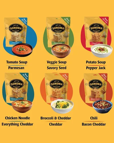 Miniatura 8 de Sonoma Creamery - Chips de Queso, Tocino Cheddar, 2.25 Oz (6 Unidades) Alto en Proteínas Bajo en Carbohidratos Sin Gluten Apto para Keto