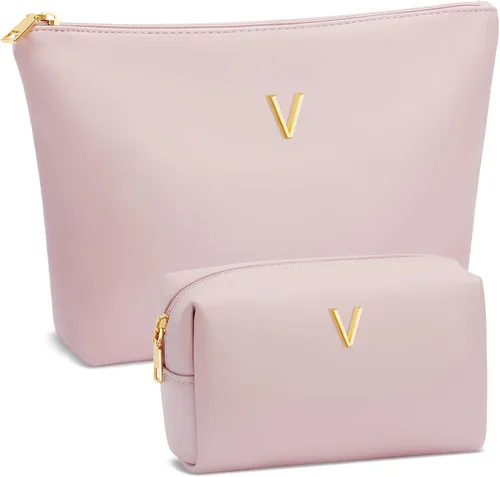 Miniatura 45 de Regalos para mujeres Juego de bolsa de maquillaje inicial para niñas, regalos personalizados para dama de honor, amiga, graduación, profesora