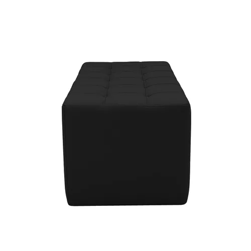 Miniatura 5 de Factory Direct Partners Banco otomano rectangular copetudo con acento bellamente tapizado para el hogar moderno, oficina, biblioteca o área de Negro